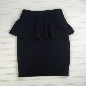 MNG by Mango Dark Gray Peplum Skirt Womens Size 6 NEW
